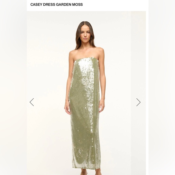 STAUD CASEY DRESS GARDEN GREEN - SIZE 2 NEVER BEEN WORN - NWT - Picture 2 of 7
